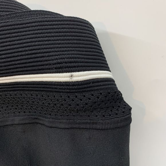 ALC Womens Elastic Waistband Knit Mini A Line Skirt Black medium - Picture 13 of 13